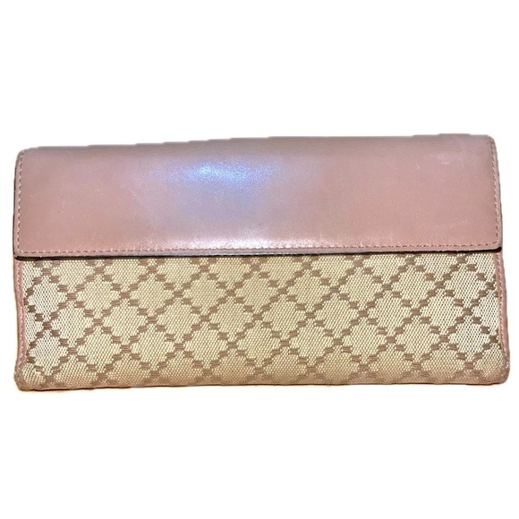 Gucci Diamante Heart Canvas Long Wallet, Brown/Pink Beige Leather - Picture 15 of 15